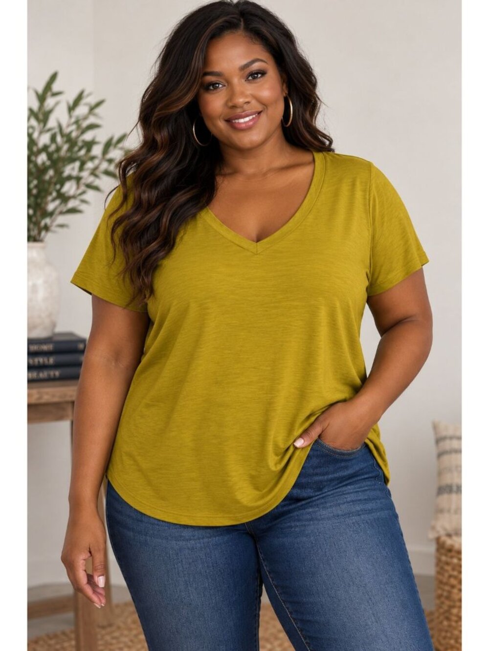NWT Torrid Women's Yellow (Olive Oil) Classic Fit Short Sleeve T Shirt Size 2X